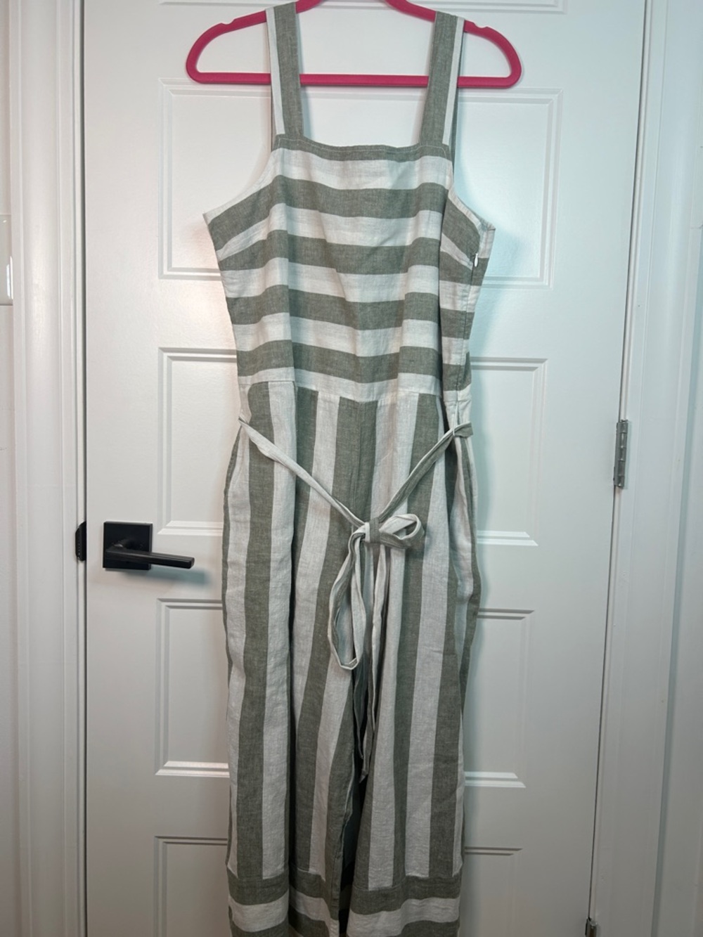 beachlunchlounge Striped Jumpsuit in Sage and Cream